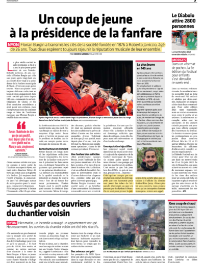 La Côte le 12 octobre 2021 - Rive Jazzy dans la Presse