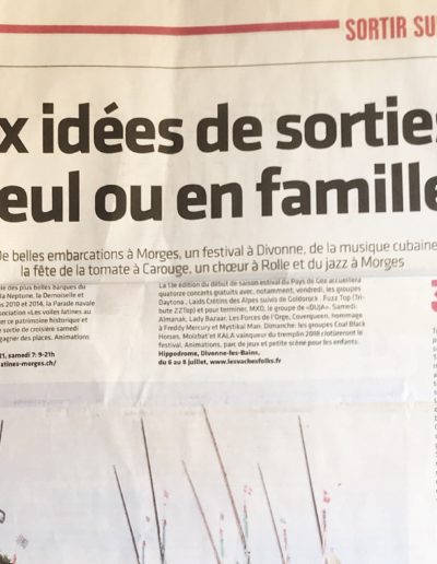 Sortir sur La Côte le 4 juillet 2018 - Rive Jazzy dans la Presse