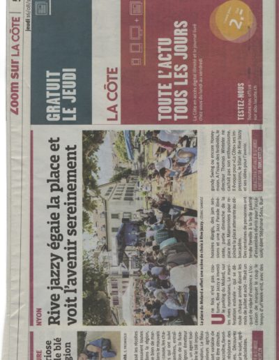 La Côte le 16 août 2018 - Rive Jazzy dans la Presse