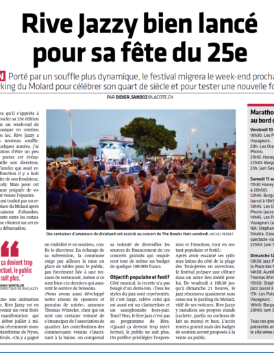 La Côte le 6 août 2018 - Rive Jazzy dans la Presse