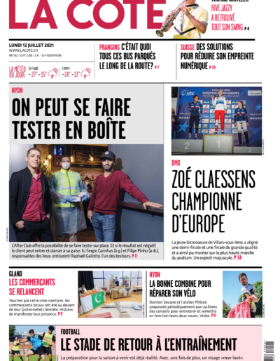 Couvertue La Côte le 12 juillet 2021 - Rive Jazzy dans la Presse